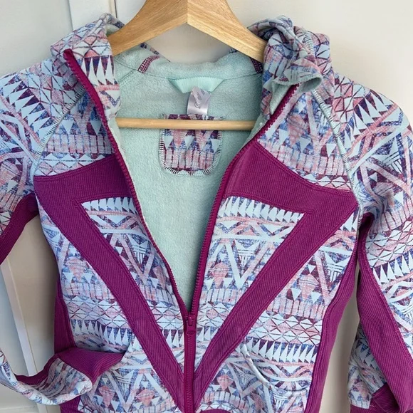 Ivivva by lululemon scuba zippered hooded sweatshirt size 10 multicoloured - Picture 5 of 6